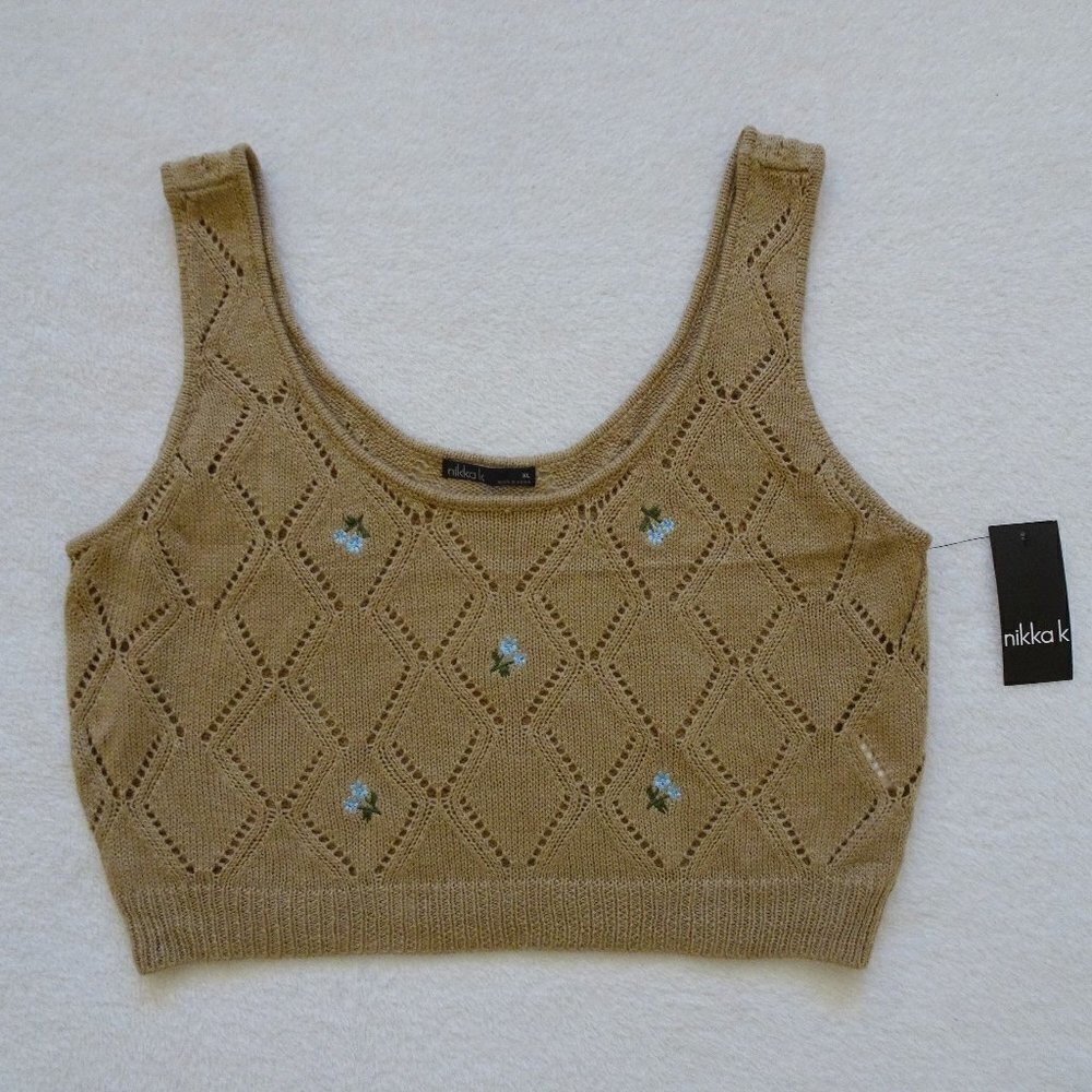 Nikka K Knit Tank Crop Top Size XL